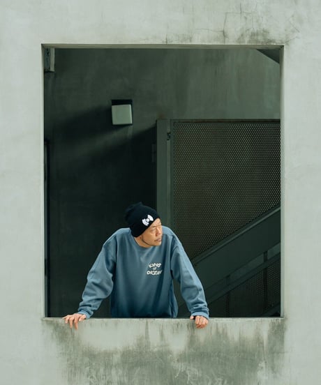 KING OF DIGGIN’×cleofus | Bubble Logo Crewneck - Stone Blue -