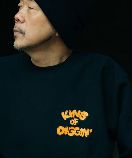 KING OF DIGGIN’×cleofus | Bubble Logo Crewneck - Black -