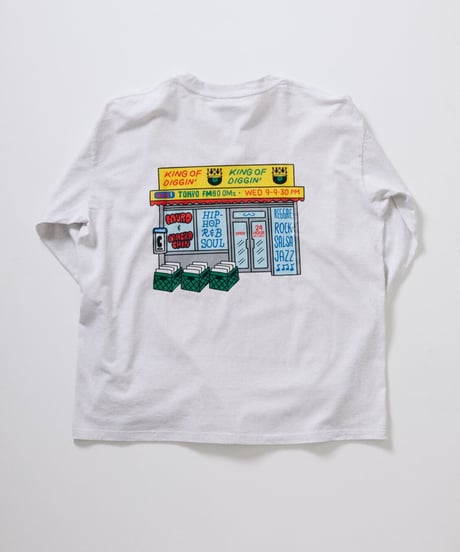KING OF DIGGIN’×cleofus | Record Store SS Tee Long Sleeve T-shirt - Ash -