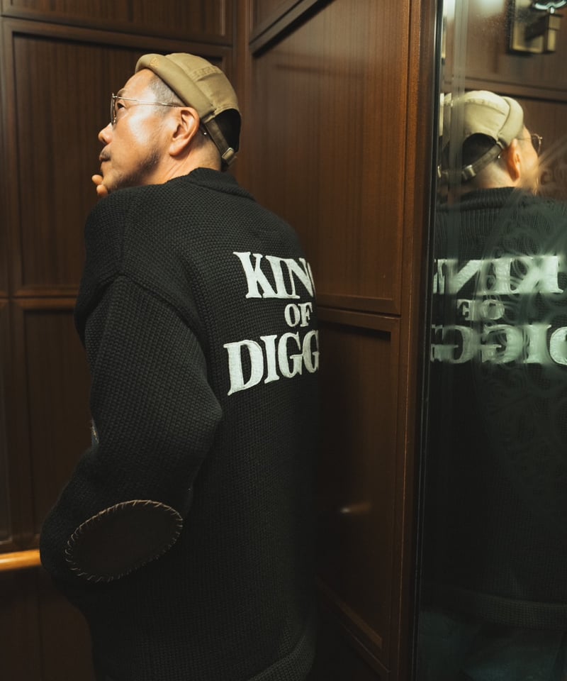 KING OF DIGGIN'×RECOGNIZE | LETTERED CARDIGAN |