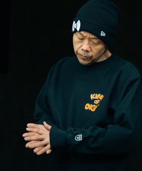 KING OF DIGGIN’×cleofus | Bubble Logo Crewneck - Black -