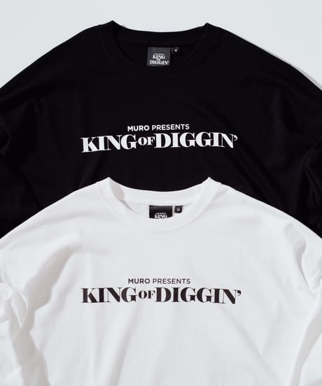 KING OF DIGGIN’ | Standard Logo L/S T-shirts -White-