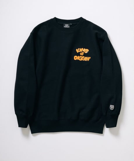 KING OF DIGGIN’×cleofus | Bubble Logo Crewneck - Black -