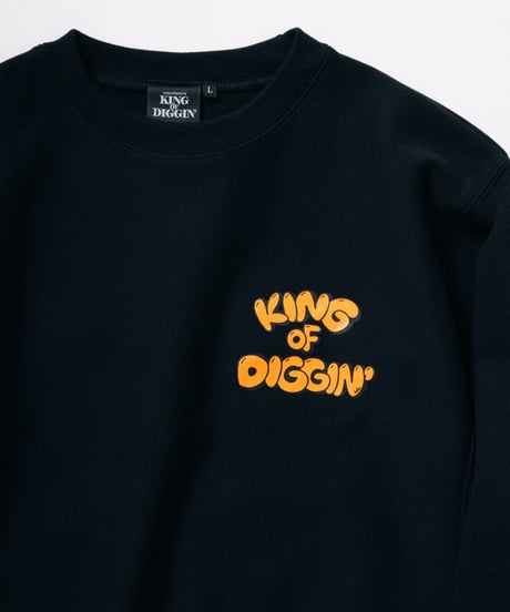 KING OF DIGGIN’×cleofus | Bubble Logo Crewneck - Black -
