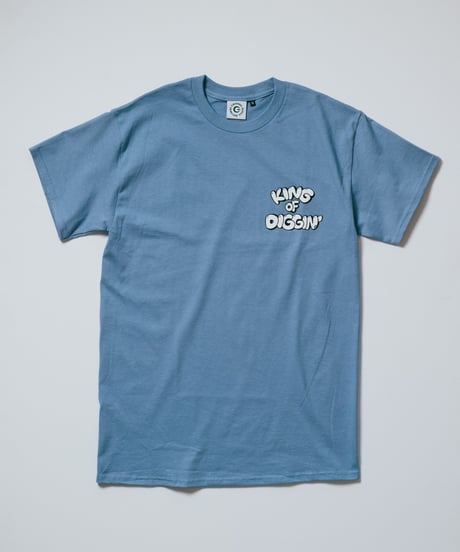 KING OF DIGGIN’×cleofus | Bubble Logo T-shirrt - Stone Blue -