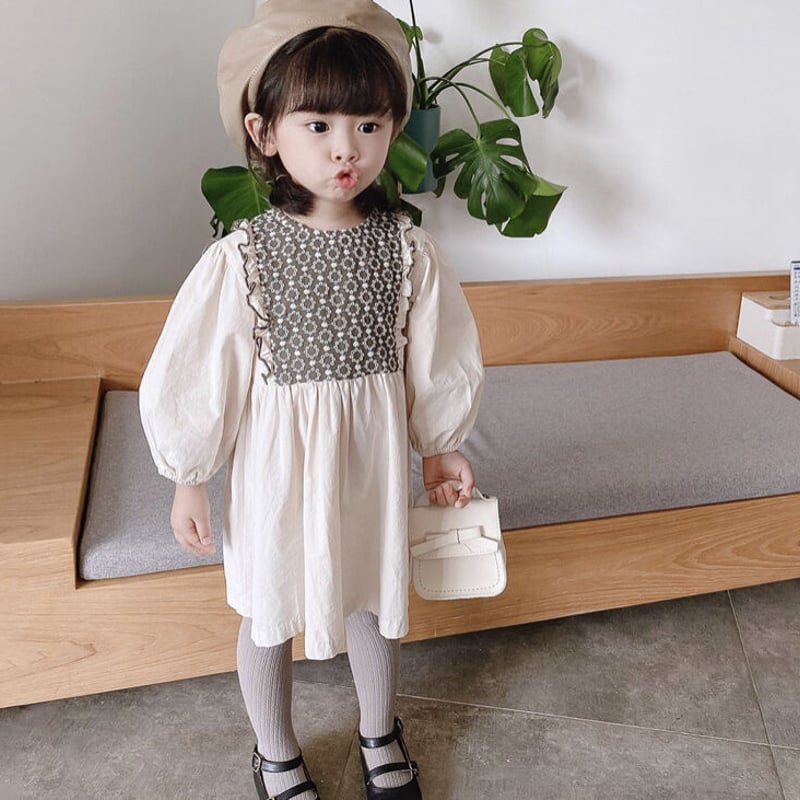 95〜130cm】韓国子供服 シャツドレス☆ワンピース ドレス 長袖