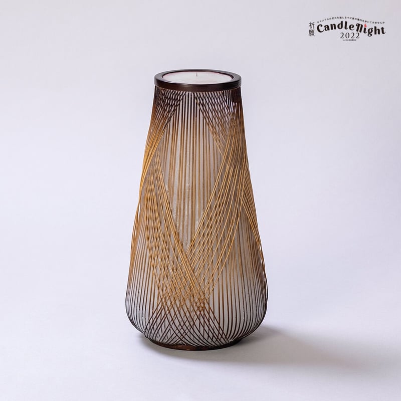 C.祈願キャンドル】駿河竹千筋細工竹籠キャンドル_登龍 | FUJI CANDLE