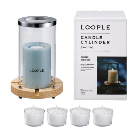 【LOOPLE（ループル）】キャンドルシリンダー「ウッド」