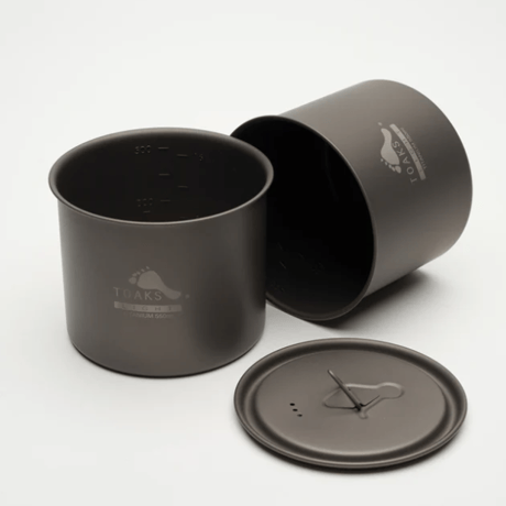 【TOAKS】　ウルトラライトチタンポットセット 550ml　(蓋つき・ハンドルなし)