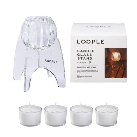 【LOOPLE（ループル）】キャンドルグラススタンド クリア