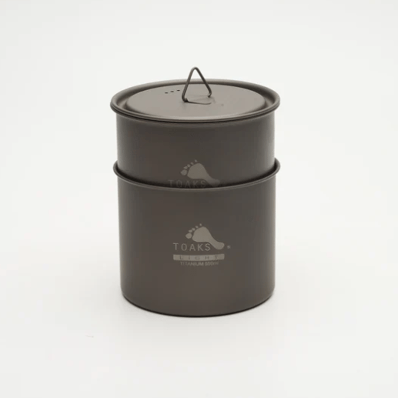 TOAKS】 ウルトラライトチタンポットセット 550ml (蓋つき・ハンドル