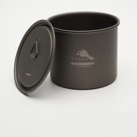 【TOAKS】　ウルトラライトチタンポットセット 550ml　(蓋つき・ハンドルなし)