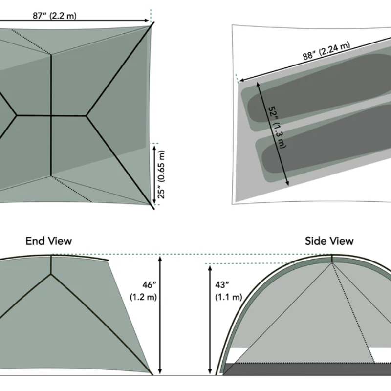 Durston Gear X-Dome2 ショートポール グランドシート付き X-Dome 2