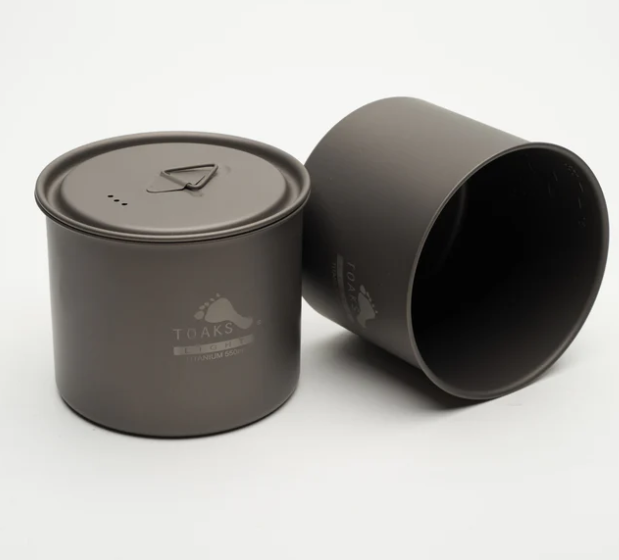 TOAKS】 ウルトラライトチタンポットセット 550ml (蓋つき・ハンドル