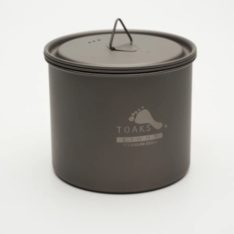 【TOAKS】　ウルトラライトチタンポットセット 550ml　(蓋つき・ハンドルなし)