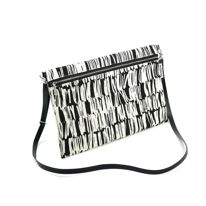 線画プリントトートバッグ / ブラック / Mサイズ（ガレージ