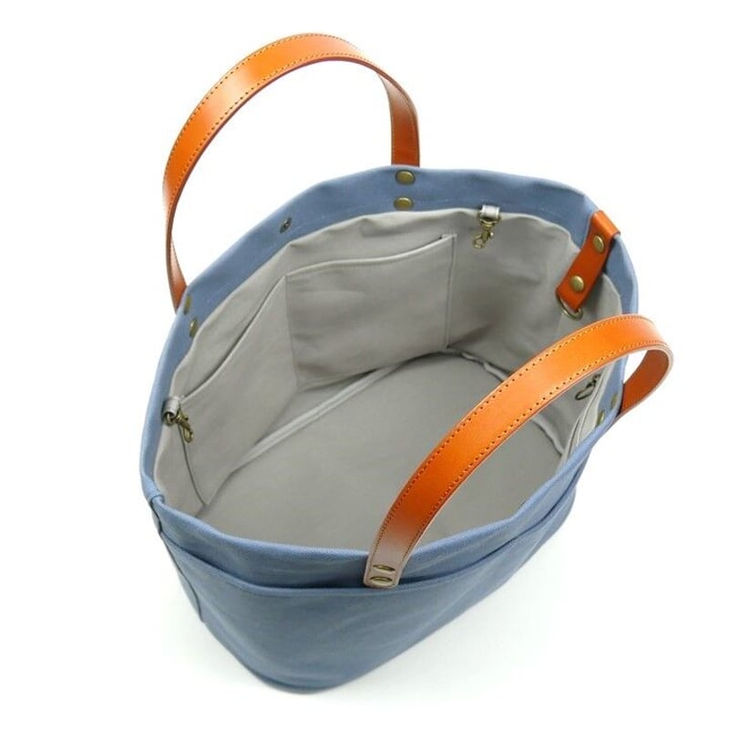 サコッシュ付きトートバッグ/アッシュグレー（倉敷帆布+栃木