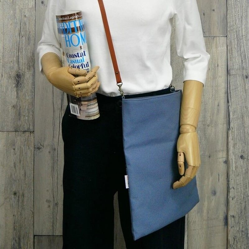 帆布とレザーのトートバッグ　底板付き　アイスグレー×フェイクレザーブラック【L】 REAL STANDARD life トートバッグ Lサイズ ブラック “TK Luton