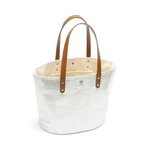 箔プリントトートバッグ / ブラウン / Mサイズ（茂木商工コラボ商品）