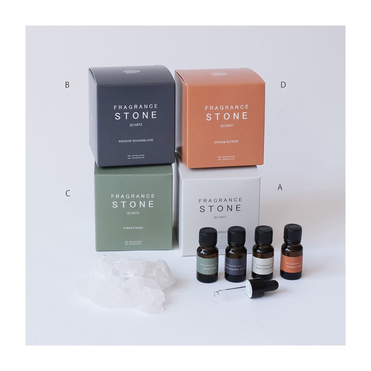フレグランスストーンとオイルのセット】4種類 | máni