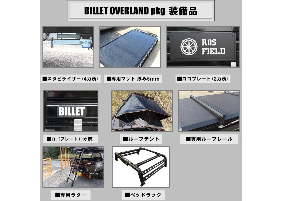 ROS FIELD 製 ロスフィールド BILLET OVERLAND pkg トレーラー ル