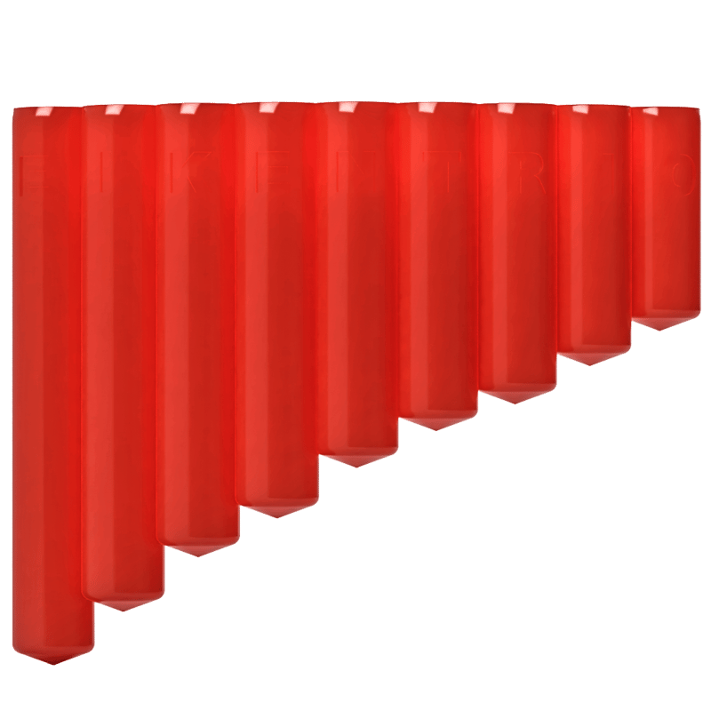 フルート本体 赤い装飾付き ミニパンフルート | 風の贈り物 EIKENTRIO