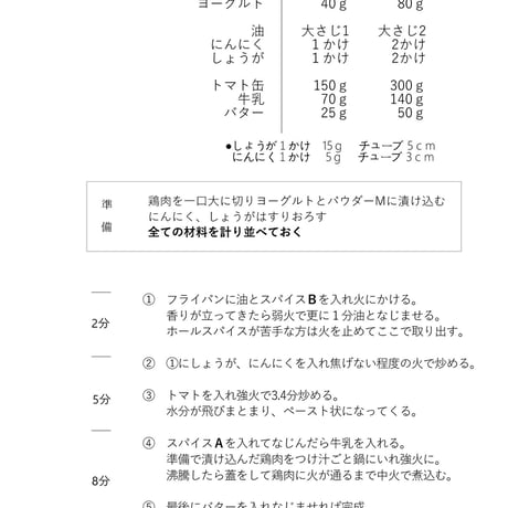 限定大盛り　8人分（12皿）　バターチキンカレー　スパイスキット