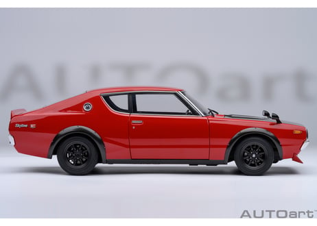 ”オンラインストア限定モデル”　AUTOart 1/18　日産 スカイライン 2000GT-R （KPGC110）チューンド・バージョン （レッド／カーボン・ボンネット）　77479
