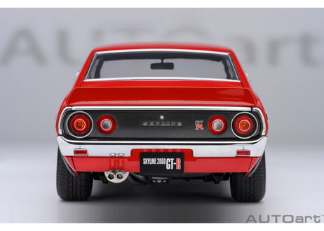 ”オンラインストア限定モデル”　AUTOart 1/18　日産 スカイライン 2000GT-R （KPGC110）チューンド・バージョン （レッド／カーボン・ボンネット）　77479