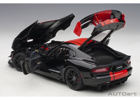 AUTOart 1/18　ダッジ バイパー 1:28 エディション ACR （ブラック／レッド・ストライプ）　71732