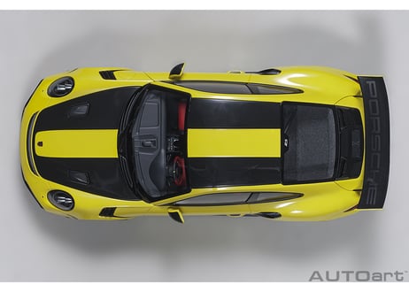 AUTOart 1/18　ポルシェ 911 （991.2） GT2 RS ヴァイザッハ・パッケージ （イエロー／カーボンブラック）　78172