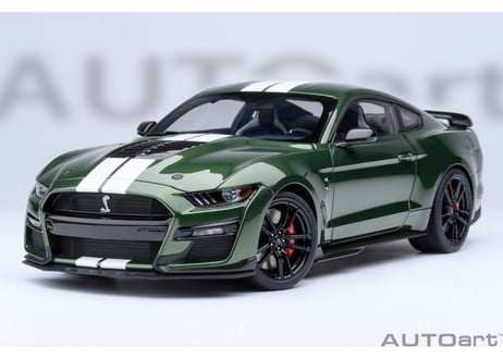 AUTOart 1/18　フォード マスタング シェルビー GT500 （グリーン／ホワイト・ストライプ）　73097