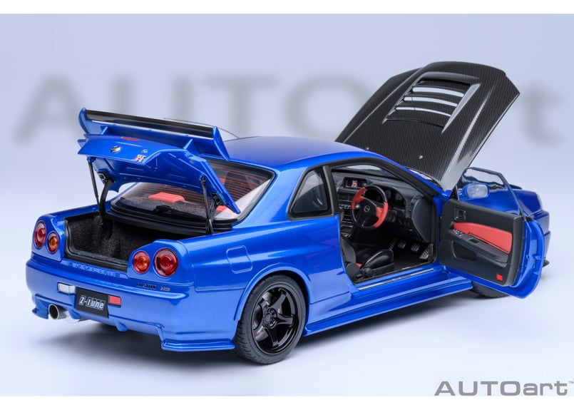 AUTOart 1/18 ニスモ R34 GT-R Z-tune （ベイサイドブルー／カーボン...