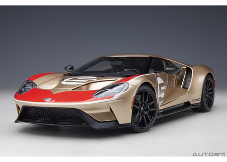 AUTOart 1/18　フォード GT ホルマン・ムーディ ヘリテージ エディション （ゴールド／レッド）　72928