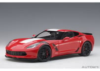 AUTOart 1/18　シボレー コルベット (C7) グランスポーツ (レッド／ホワイト・ストライプ) ※ブラック・ハッシュマーク　71274