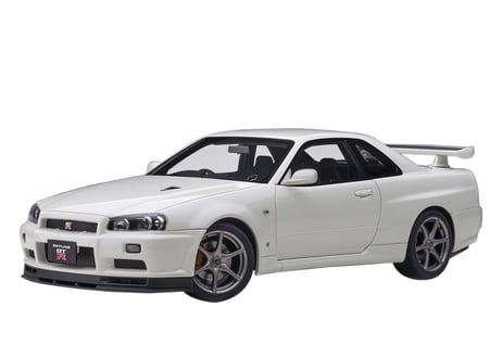 AUTOart 1/18　日産 スカイライン GT-R （R34） Vスペック II （ホワイトパール）　77406