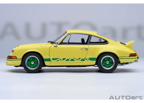 AUTOart 1/18　ポルシェ 911 カレラ 2.7 RS （ライトイエロー／グリーン・ストライプ）　78033