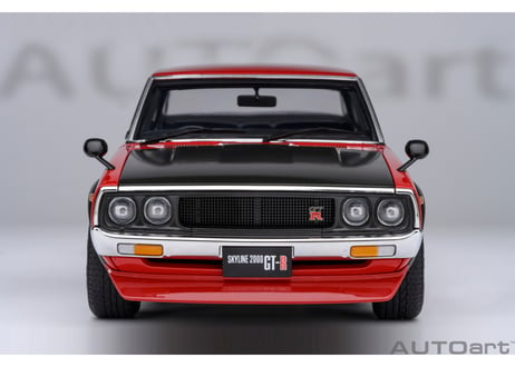 ”オンラインストア限定モデル”　AUTOart 1/18　日産 スカイライン 2000GT-R （KPGC110）チューンド・バージョン （レッド／カーボン・ボンネット）　77479