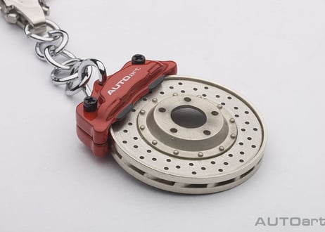 AUTOart  レーシング　ブレーキディスク キーチェーン （レッドキャリパー）（オメガシェイプ）　40081