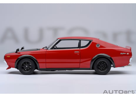 ”オンラインストア限定モデル”　AUTOart 1/18　日産 スカイライン 2000GT-R （KPGC110）チューンド・バージョン （レッド／カーボン・ボンネット）　77479