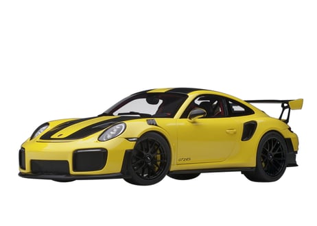 AUTOart 1/18　ポルシェ 911 （991.2） GT2 RS ヴァイザッハ・パッケージ （イエロー／カーボンブラック）　78172