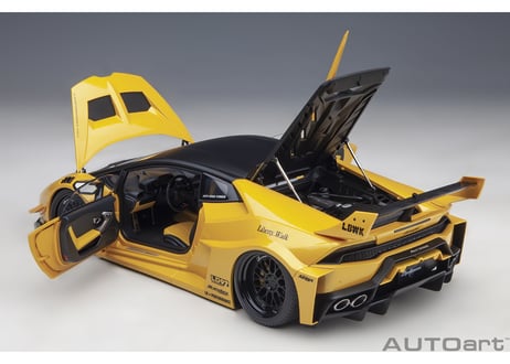 AUTOart 1/18　 リバティーウォーク LB‐シルエット ワークス ランボルギーニ ウラカン GT （メタリック・イエロー）　79127
