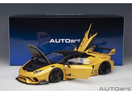 AUTOart 1/18　 リバティーウォーク LB‐シルエット ワークス ランボルギーニ ウラカン GT （メタリック・イエロー）　79127