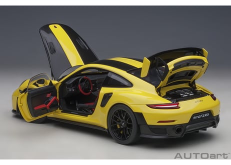 AUTOart 1/18　ポルシェ 911 （991.2） GT2 RS ヴァイザッハ・パッケージ （イエロー／カーボンブラック）　78172