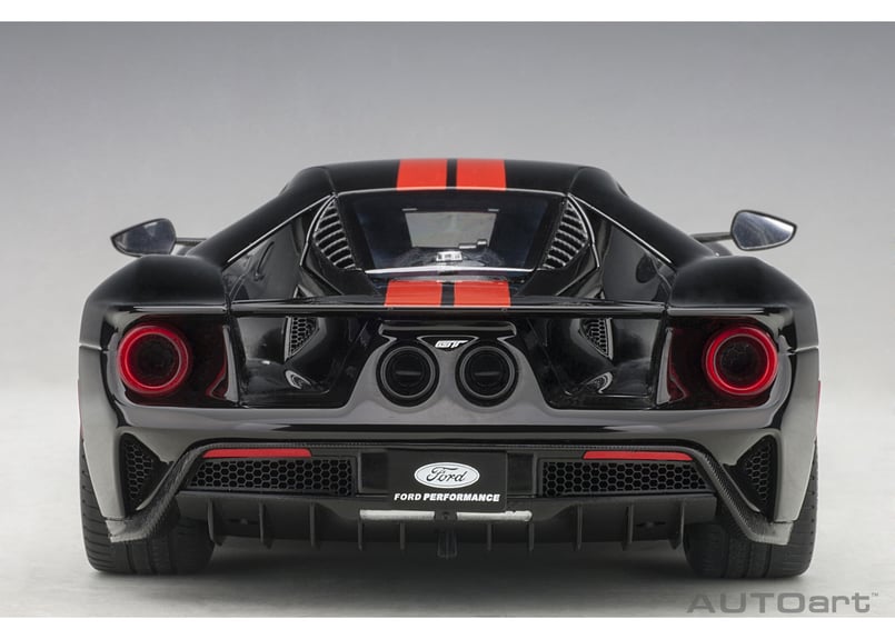 AUTOart Ford GT 1/18 ブラック/オレンジダイキャスト￼ 1/18 AUTOart 2017 Ford GT (Shadow Black with Orange Stripes