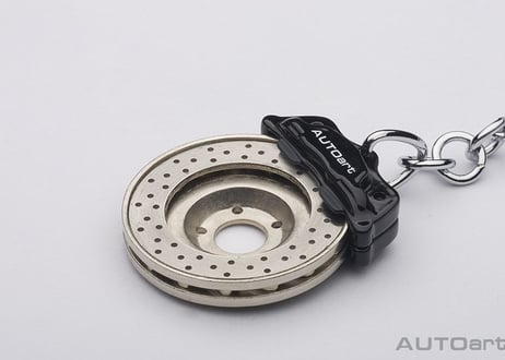 AUTOart  レーシング　ブレーキディスク キーチェーン （ブラックキャリパー）（オメガシェイプ）　40082