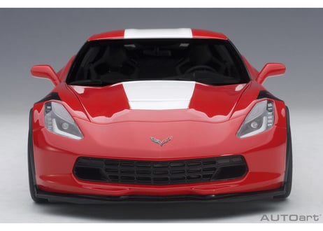AUTOart 1/18　シボレー コルベット (C7) グランスポーツ (レッド／ホワイト・ストライプ) ※ブラック・ハッシュマーク　71274