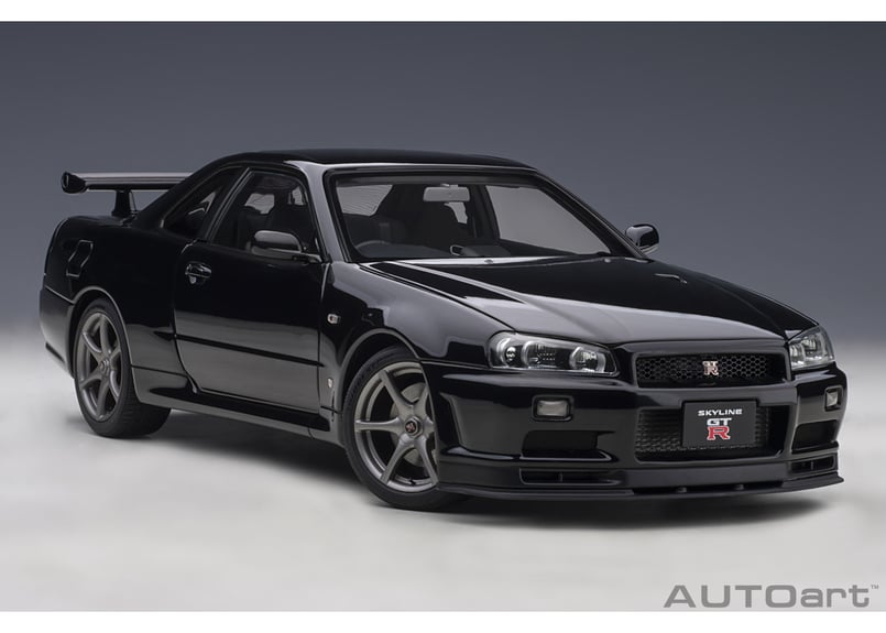 GT-R　(R34)　AUTOart　II　ブラックパール　1/18　77407-　ニッサン　スカイライン　Vスペック　完成品