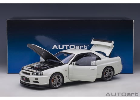 AUTOart 1/18　日産 スカイライン GT-R （R34） Vスペック II （ホワイトパール）　77406