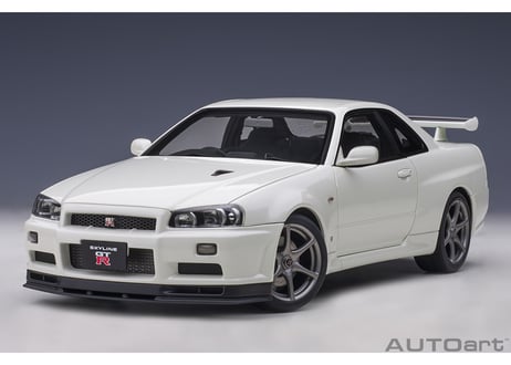 AUTOart 1/18　日産 スカイライン GT-R （R34） Vスペック II （ホワイトパール）　77406